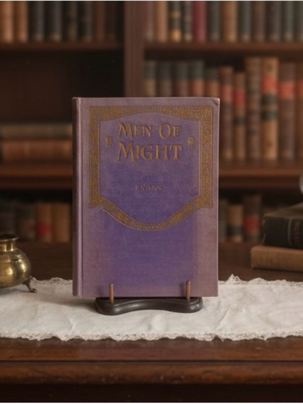 Vintage Majestic Men of Might Book Purple Gold Christian Antique 1929